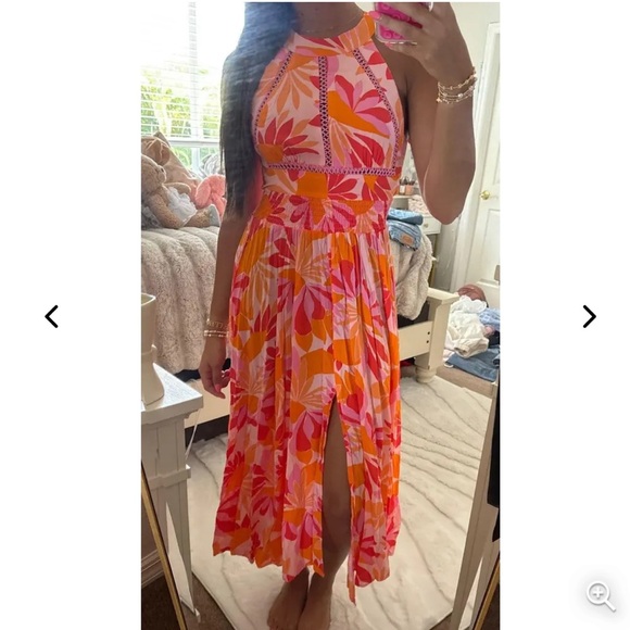 Abel The Label Maxi Dress Women’s Small Anthropologie Floral Slit Rumi B24 - Picture 1 of 12